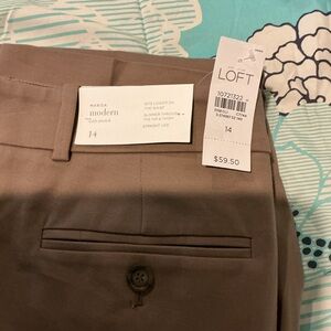 LOFT Taupe Trousers with Button Detail